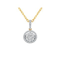 9ct Yellow Gold Flower Cluster Diamond Pendant