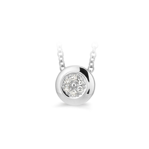 9ct White Gold Diamond Set Pendant