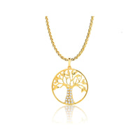 Dreamtime 9ct Yellow Gold & Australian Diamond Set Boab Tree Pendant