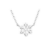 Sterling Silver Snowflake Necklace on 45cm Chain