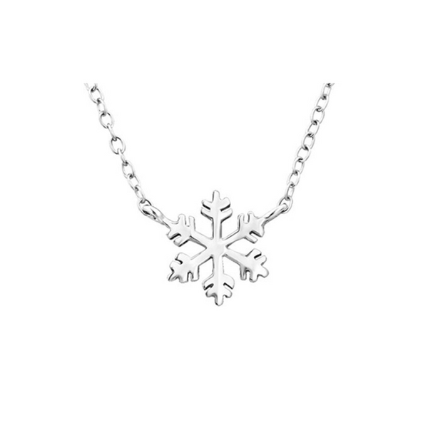 Sterling Silver Snowflake Necklace on 45cm Chain