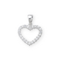 Sterling Silver Cubic Zirconia Set Heart Pendant
