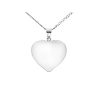 Sterling Silver Puff Heart Necklace