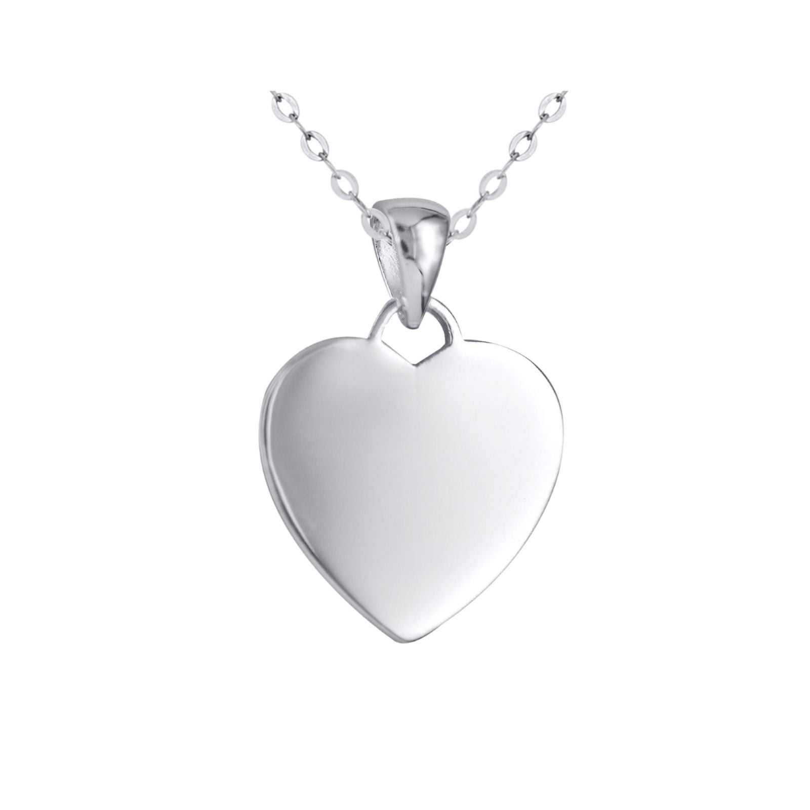 Sterling Silver Flat Heart Pendant