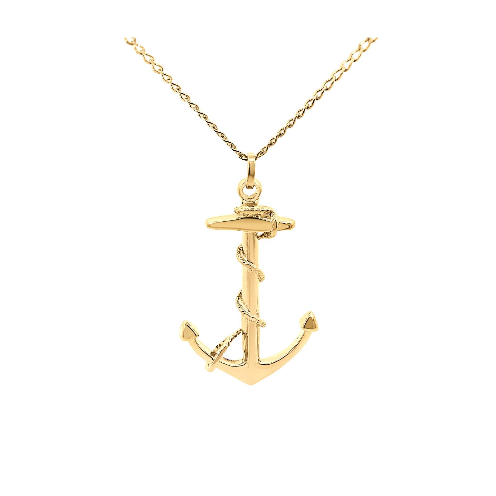 9ct Yellow Gold Large Anchor Pendant