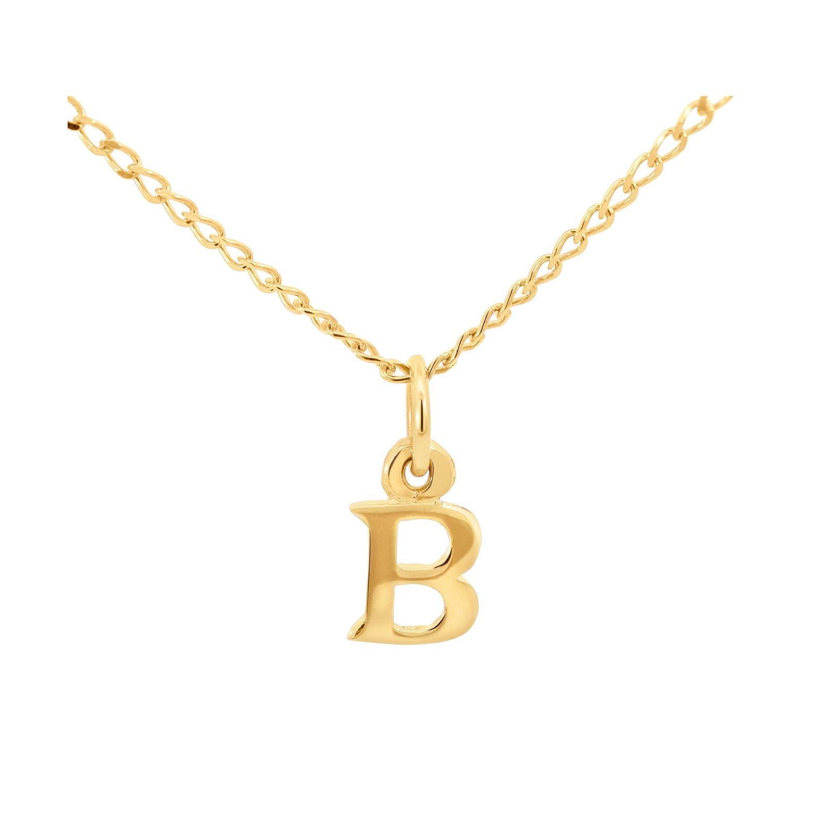 9ct Yellow Gold Block Initial Letter B