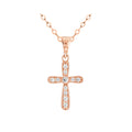 9ct Rose Gold Cubic Zirconia Cross