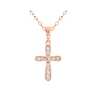 9ct Rose Gold Cubic Zirconia Cross