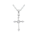 9ct White Gold CZ Cross