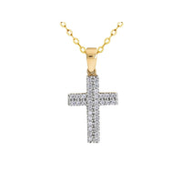 9ct Yellow Gold Cubic Zirconia Cross