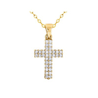 9ct Yellow Gold Cubic Zirconia Cross