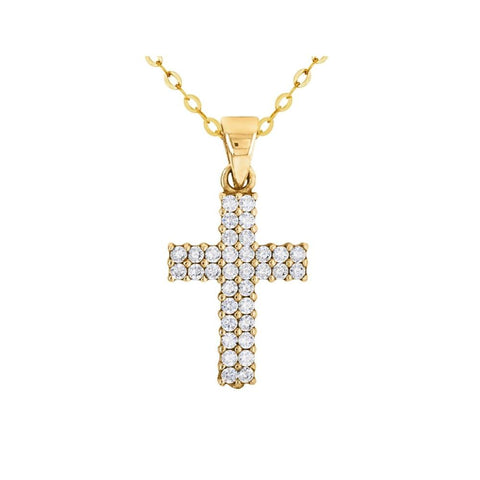 9ct Yellow Gold Cubic Zirconia Cross