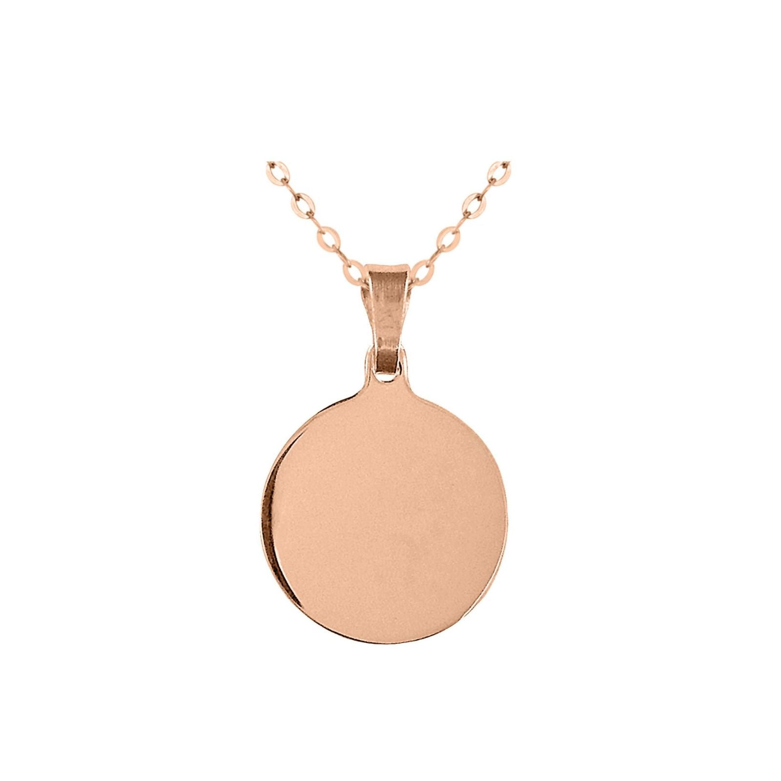 9ct Rose Gold 16mm Round Engravable Disc