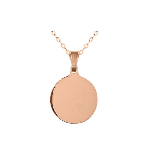 9ct Rose Gold 16mm Round Engravable Disc