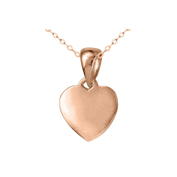 9ct Rose Gold 10mm Heart Engravable Pendant