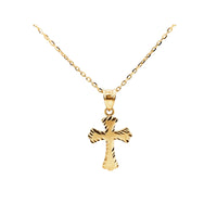 9ct Italian Yellow Gold Cross With Diamond Cut Edges