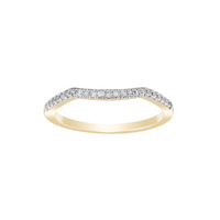 9ct Yellow Gold Curved Diamond Wedding Ring