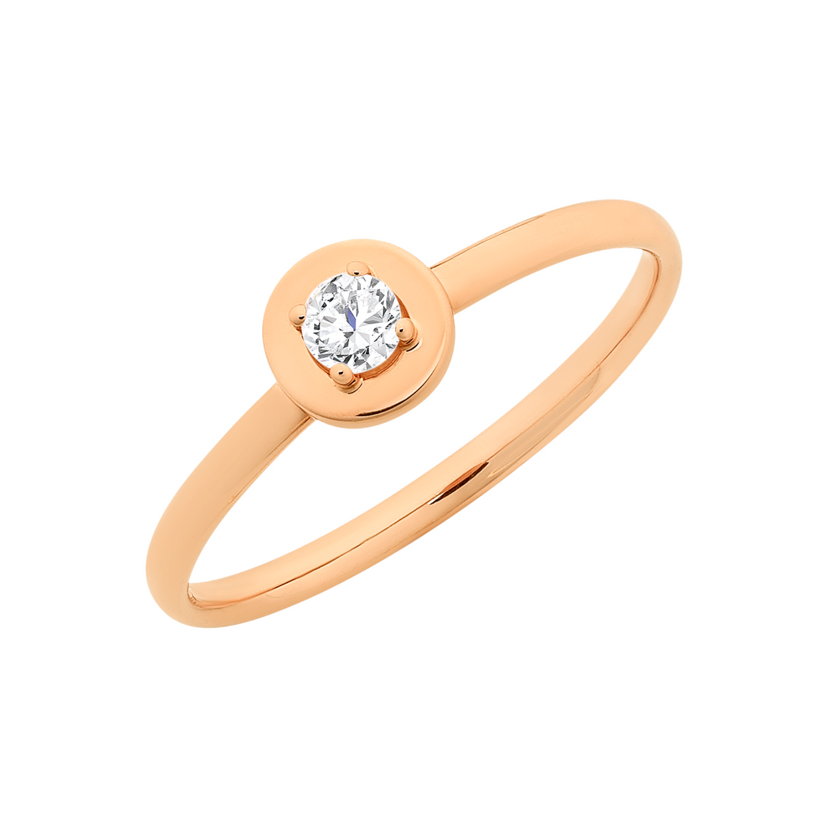 9ct Rose Cubic Zirconia Ring