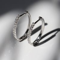 9ct White Gold Lab Grown Diamond Huggie Earrings