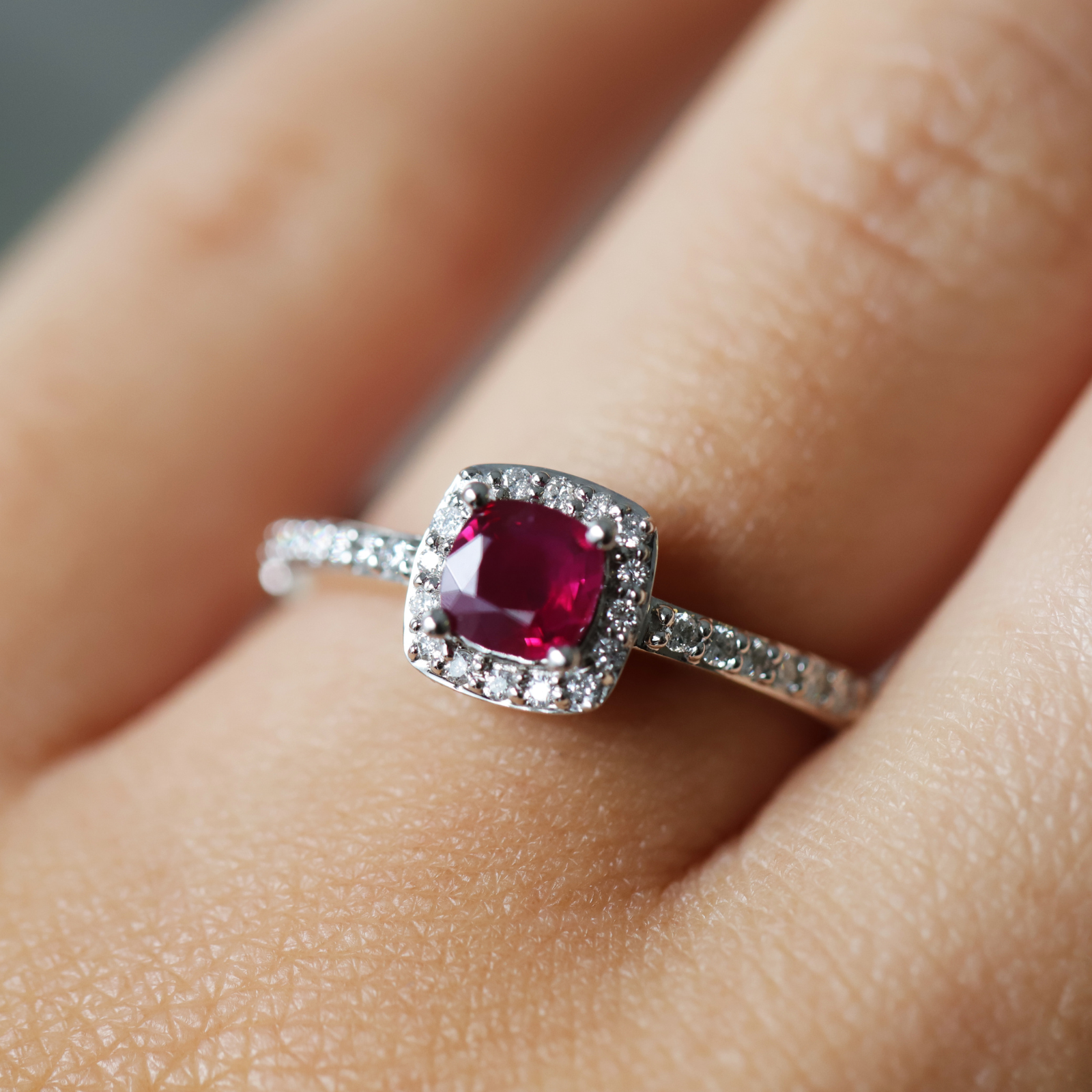 9ct Yellow Gold Ruby & Diamond Ring