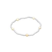 Sterling Silver Ball And Pearl Bracelet