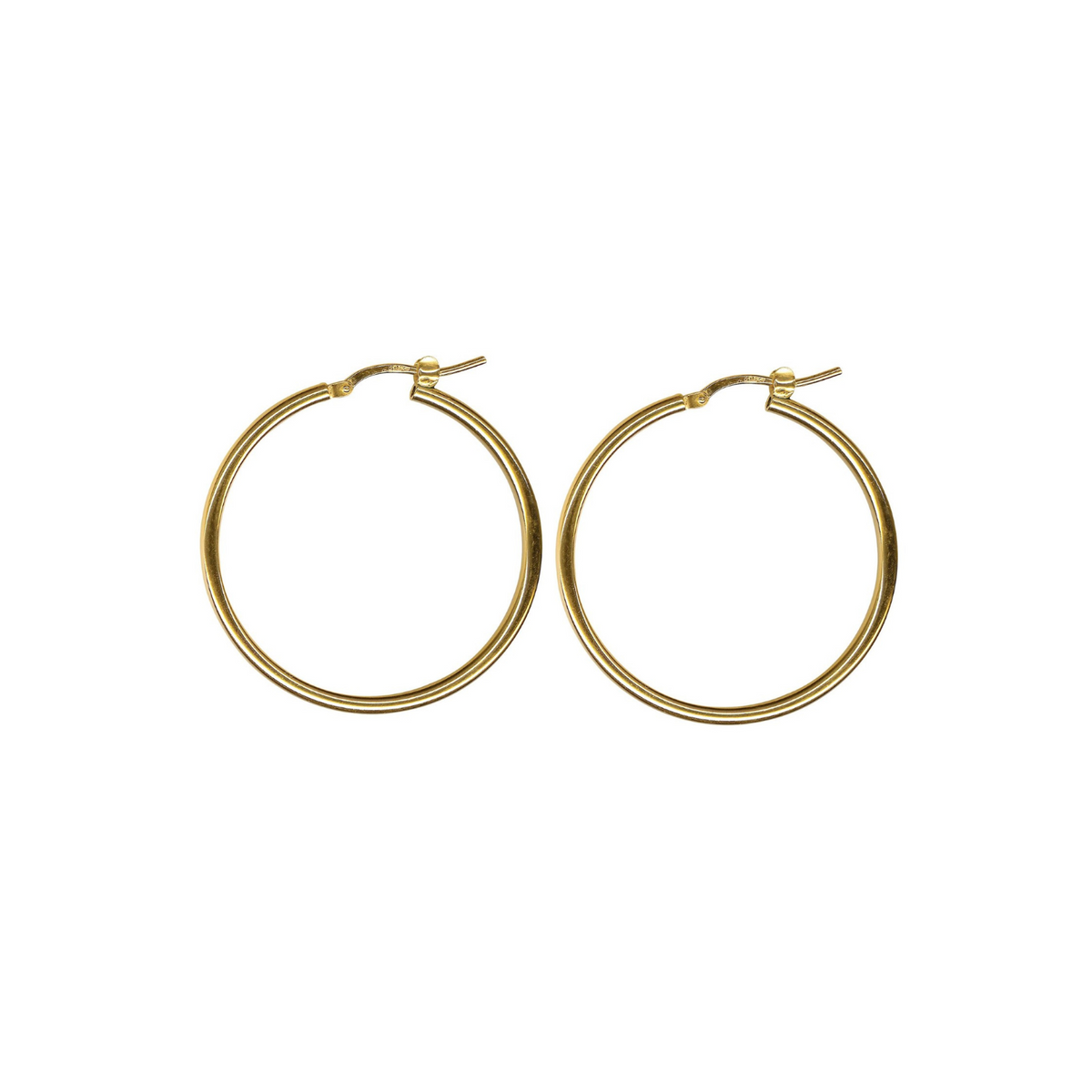 Yellow Gold Plated Plain Hoop Earrings