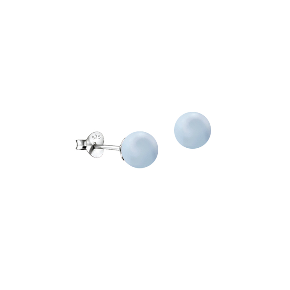 Sterling Silver Blue Swarovski Element Ball Stud