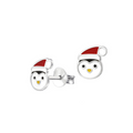 Sterling Silver Enamel Christmas Penguin Earrings