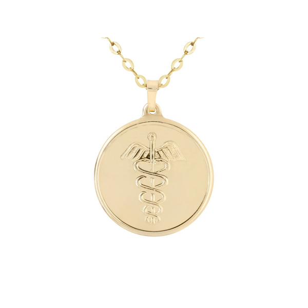 9ct Yellow Gold Round Medical Pendant