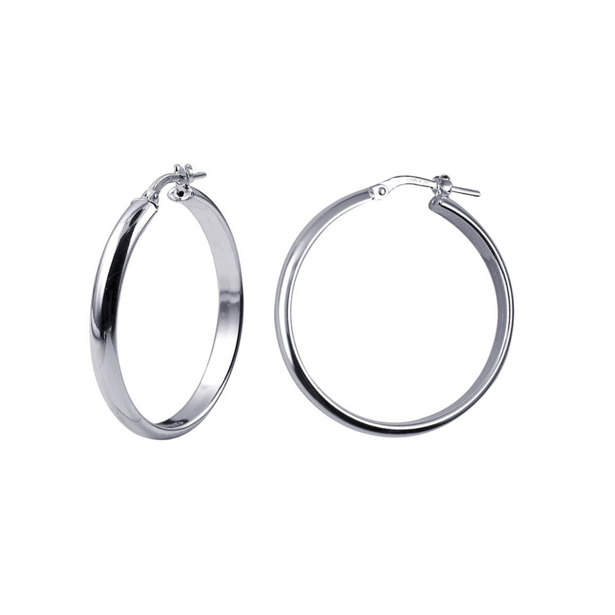 Sterling Silver Half Round Hoops