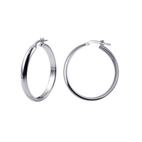 Sterling Silver Half Round Hoops