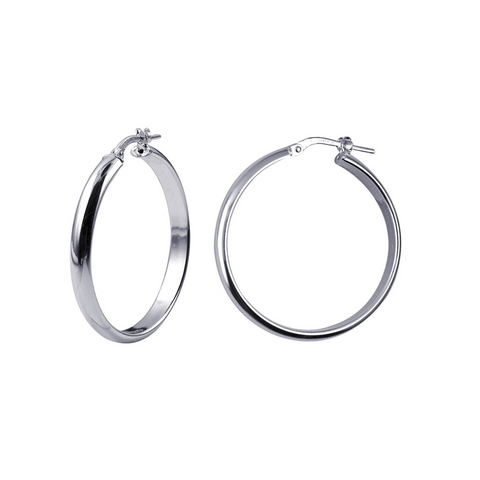 Sterling Silver Half Round Hoops