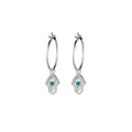 Sterling Silver Hamsa Hand Hoop Earrings