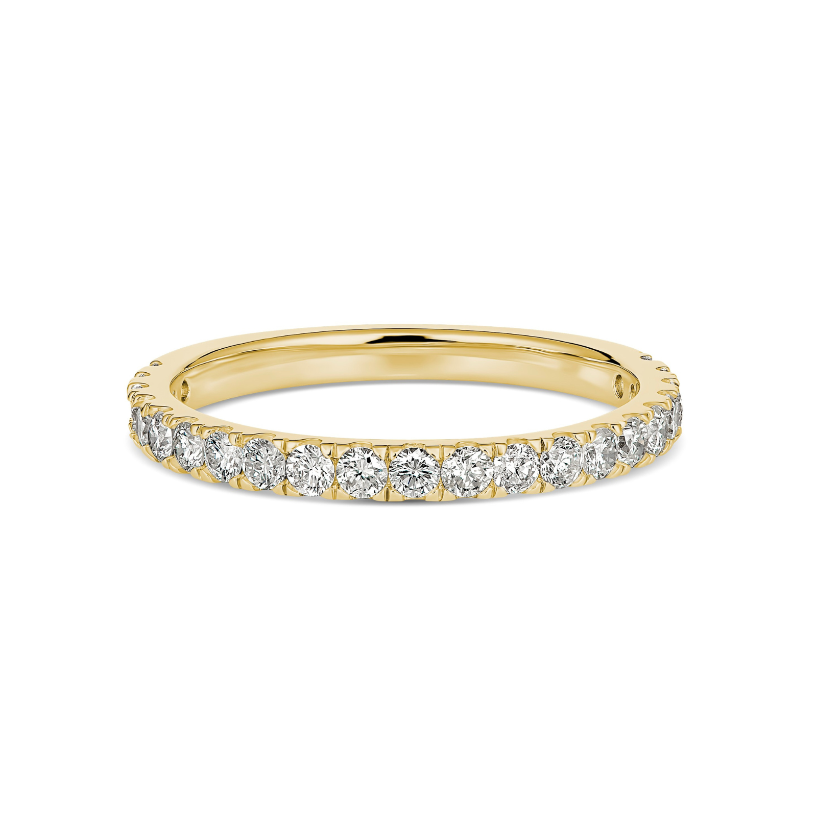 18ct Yellow Gold Claw Set Lab Grown Diamond Wedding Ring