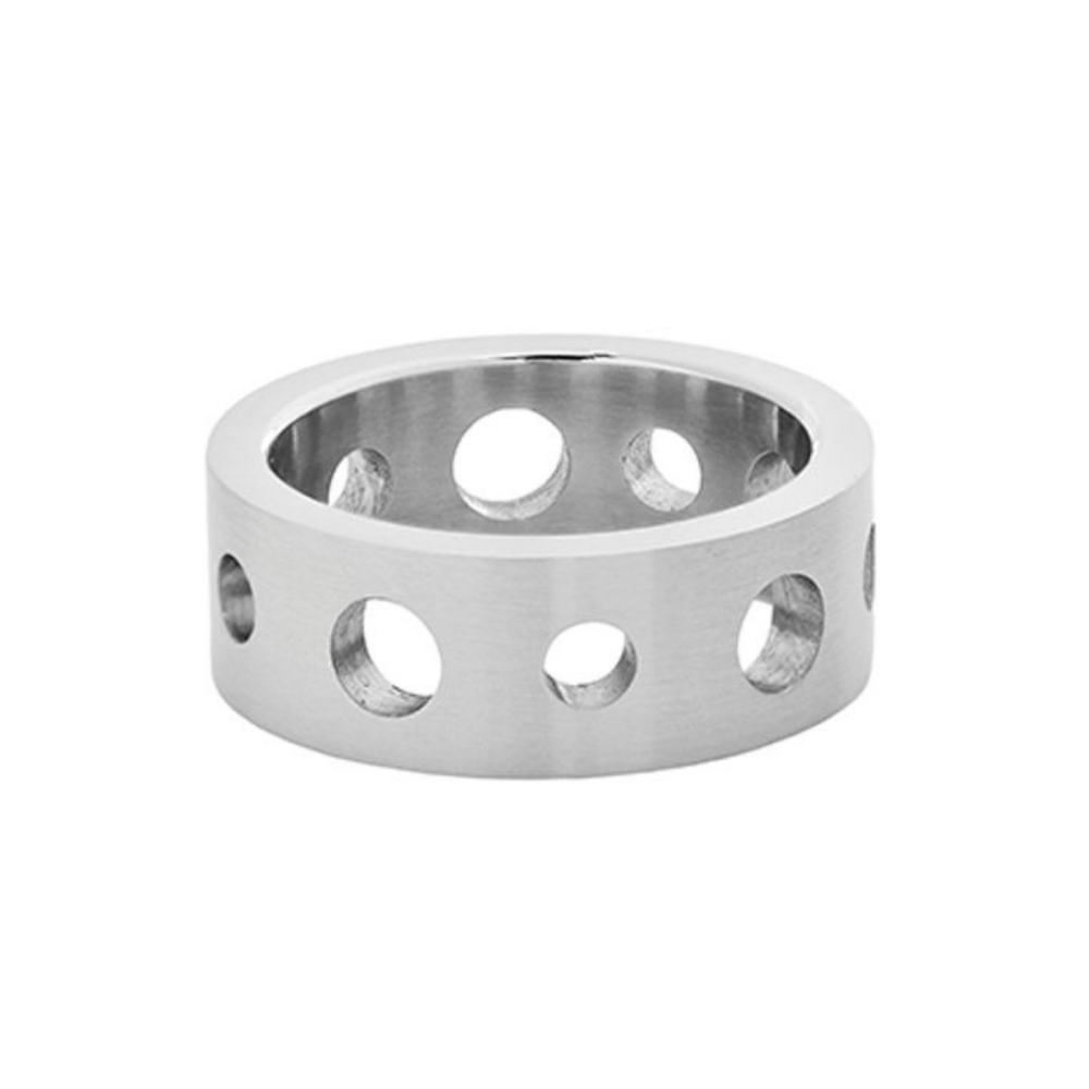 Men's Stainless Steel Continuous Holes Ring