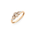 9ct Rose Gold Three Oval Morganite And Diamond Set Ring