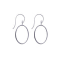 Sterling Silver Open Oval Drop Earrings