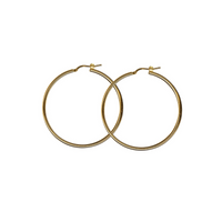 Yellow Gold Plated Plain Hoop Earrings