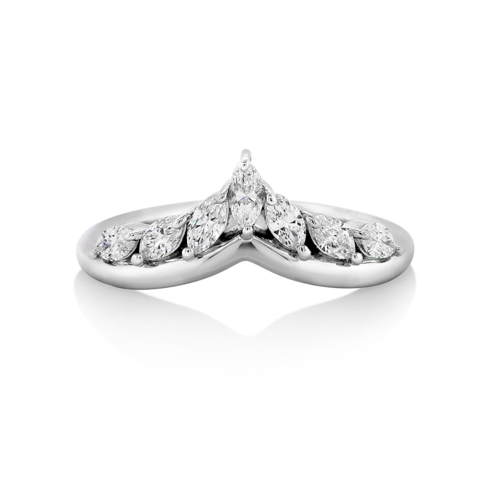 18ct White Gold Marquise Diamond Tiara Wedding Ring
