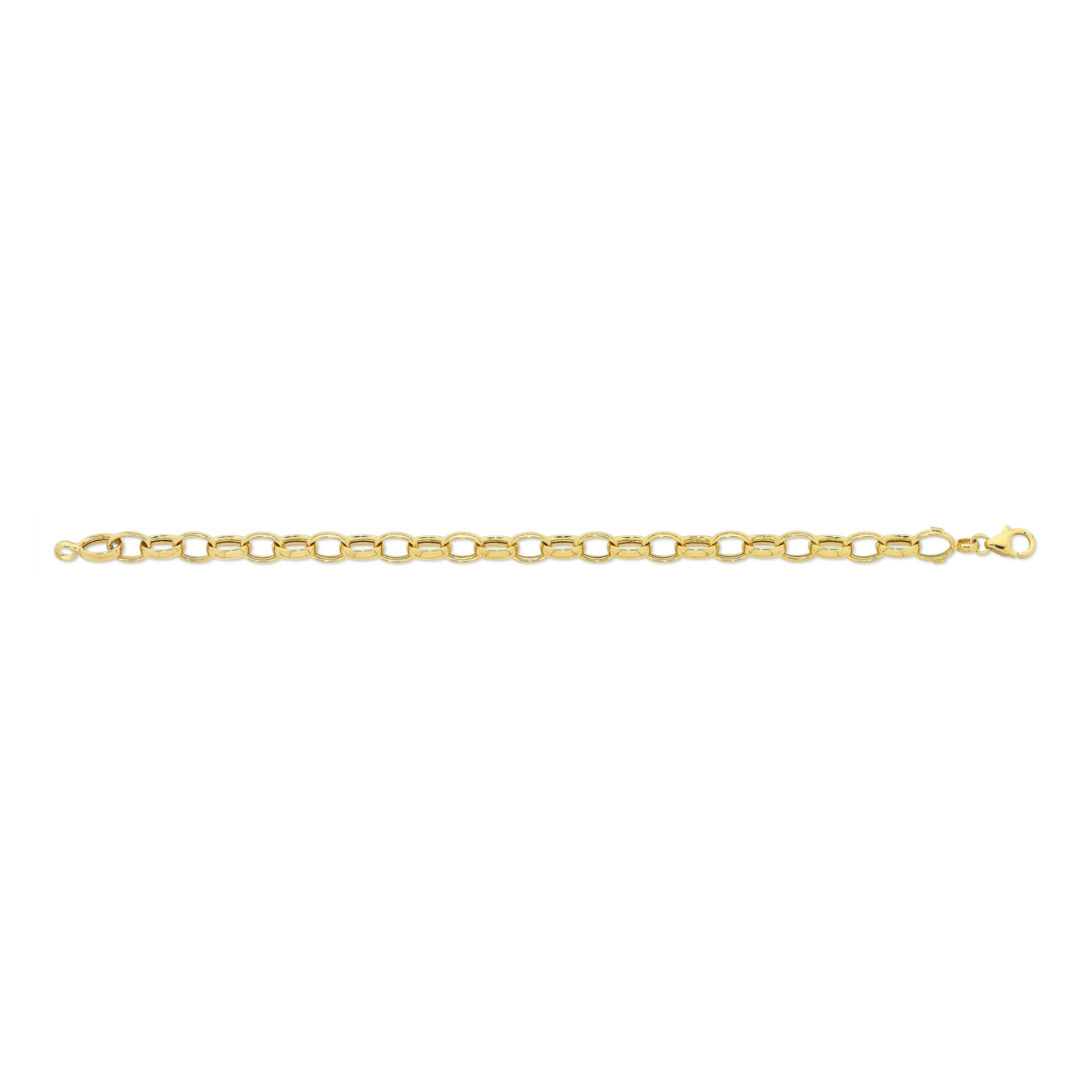 9ct Yellow Gold Silver Filled Oval Link Bracelet