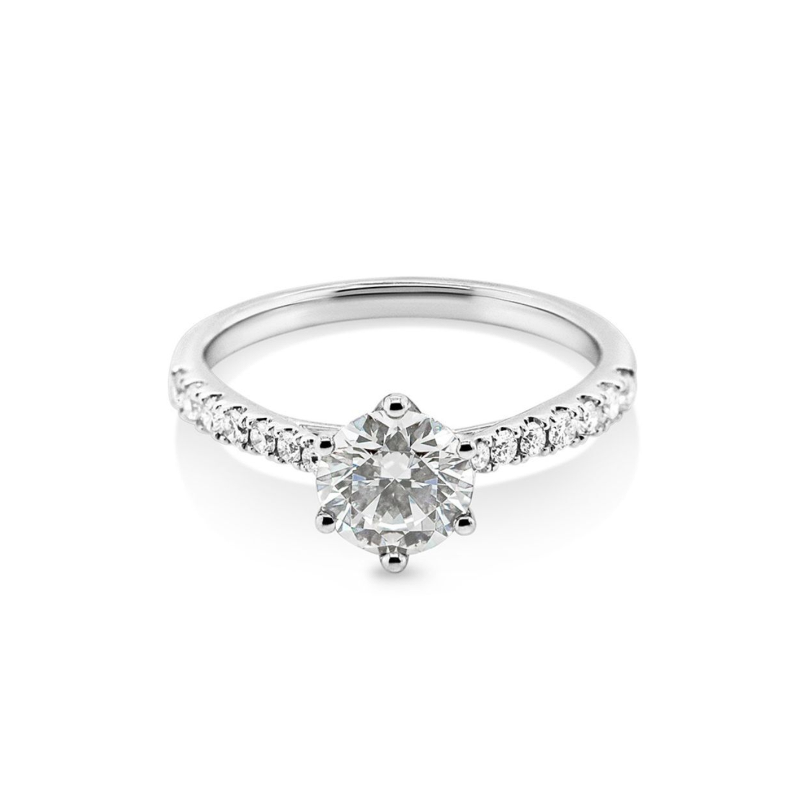 18ct White Gold 'Renee' Round Brilliant Cut 1.21ct Lab Grown Diamond Engagement Ring