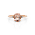 9ct Rose Gold Oval Morganite & Diamond Ring