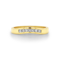18ct Yellow Gold Princess Cut Diamond Wedding Ring