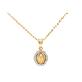 9ct Yellow Gold Religious Oval Madonna Virgin Mary Pendant
