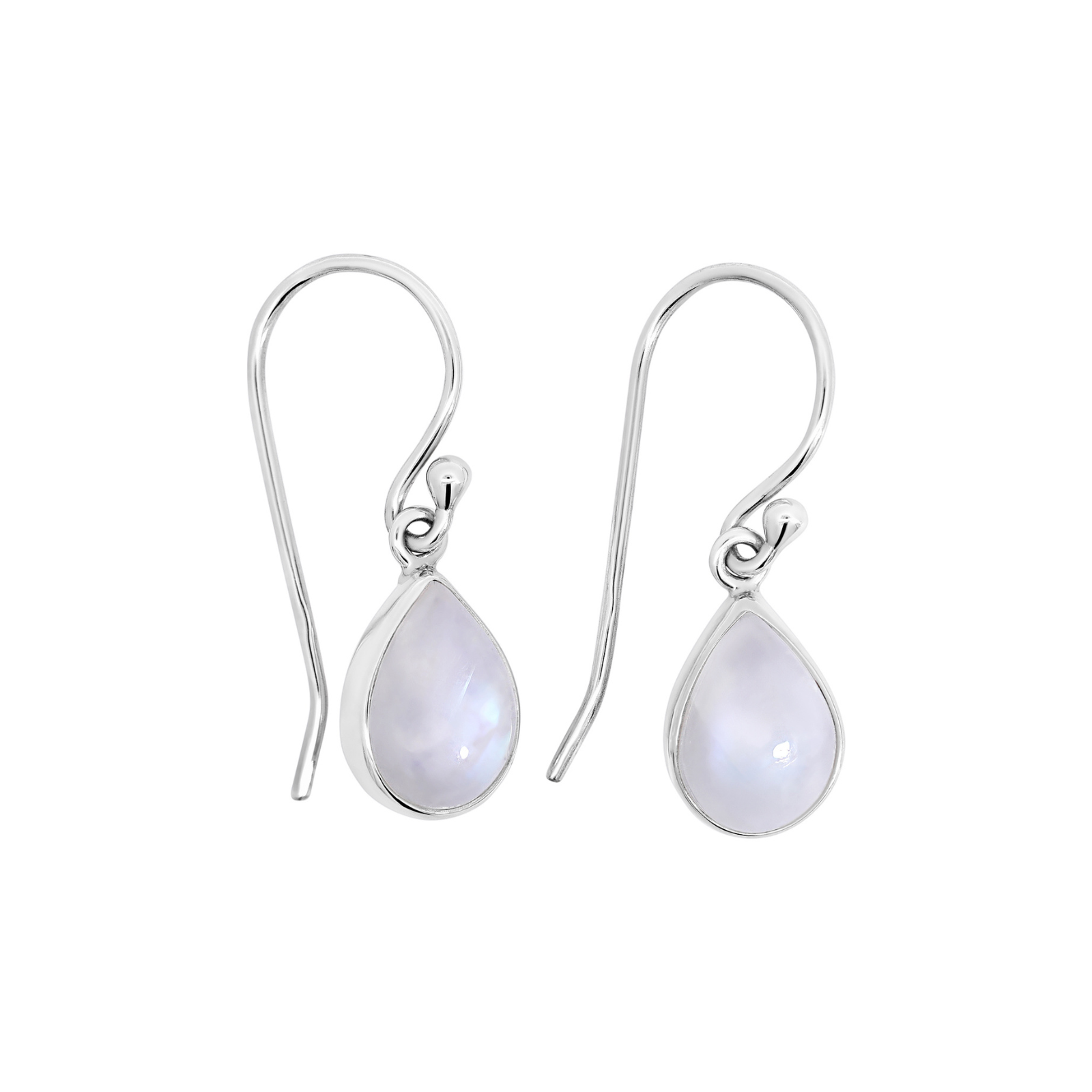 Sterling Silver Teardrop Moonstone Drop Earrings