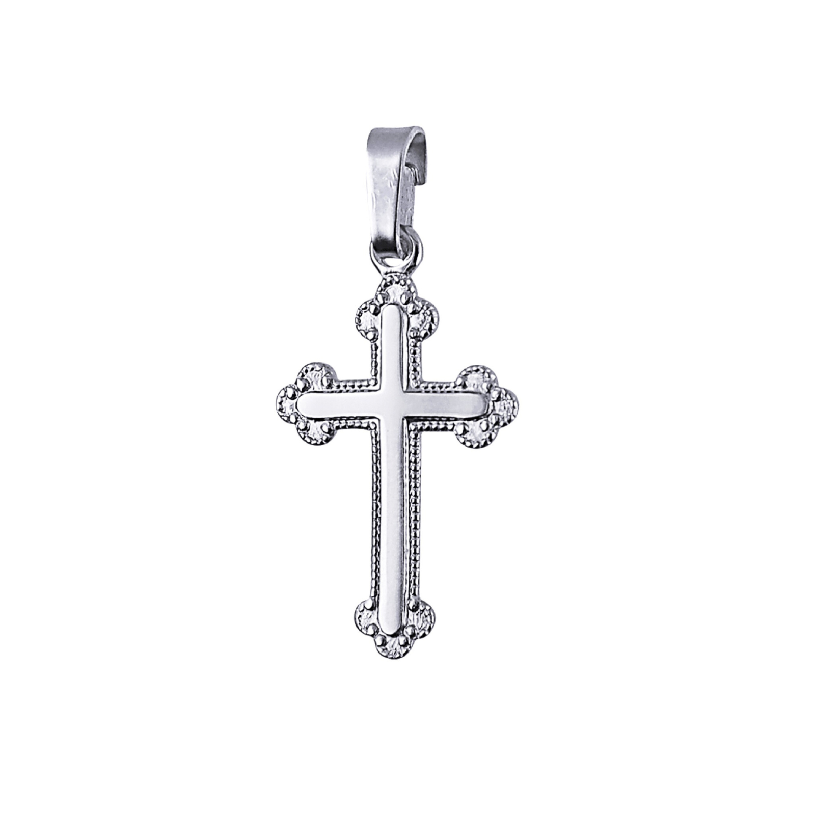 9ct White Gold Fancy Cross