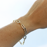 9ct Yellow Gold Silver Filled Oval Cable Link Bracelet