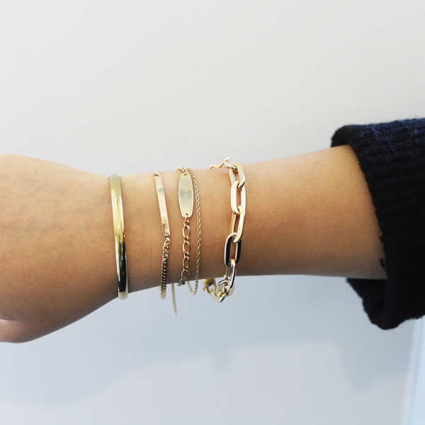 9ct Yellow Gold Silver Filled Oval Cable Link Bracelet - alternate view