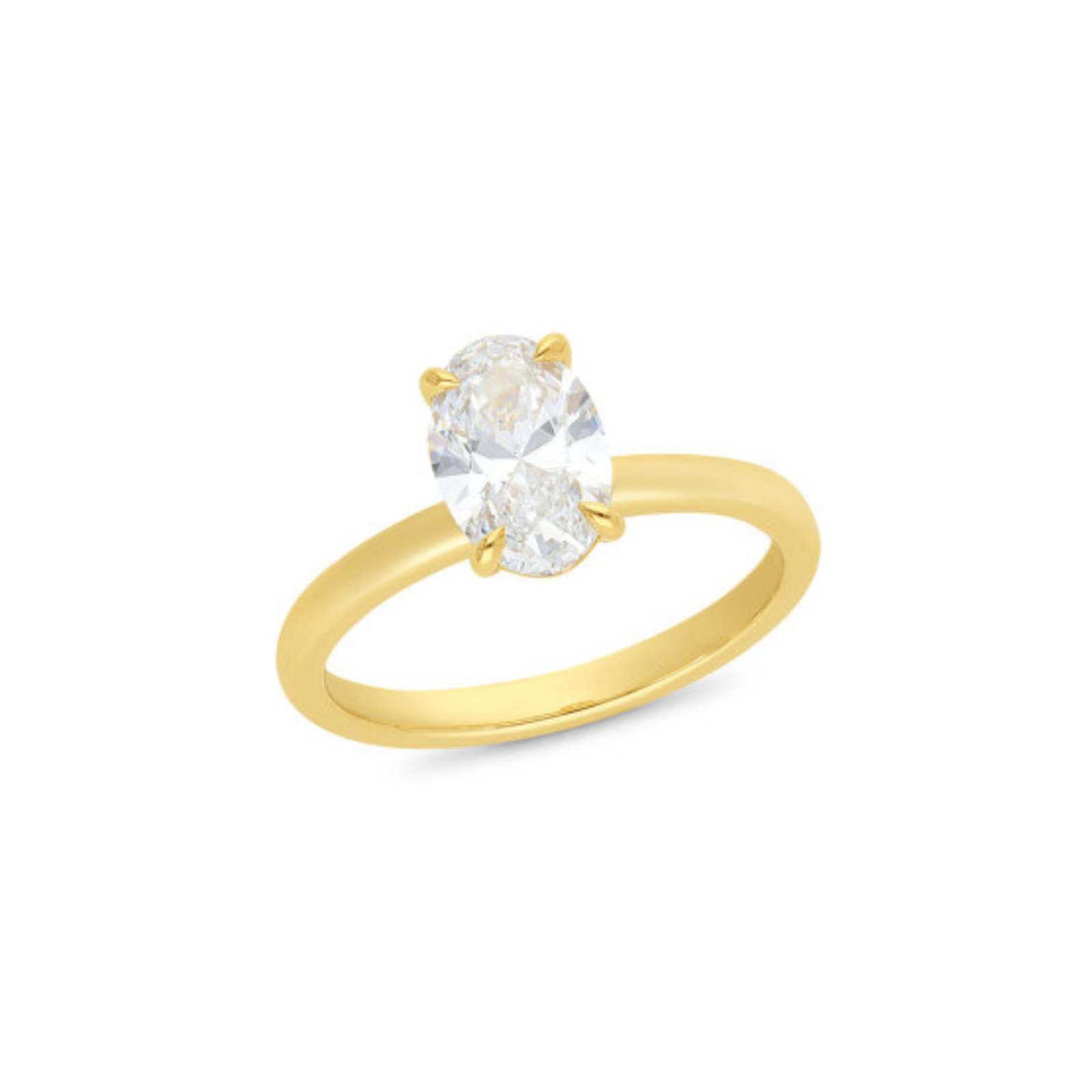 18ct Yellow Gold Oval Lab Grown Diamond Engagement Ring