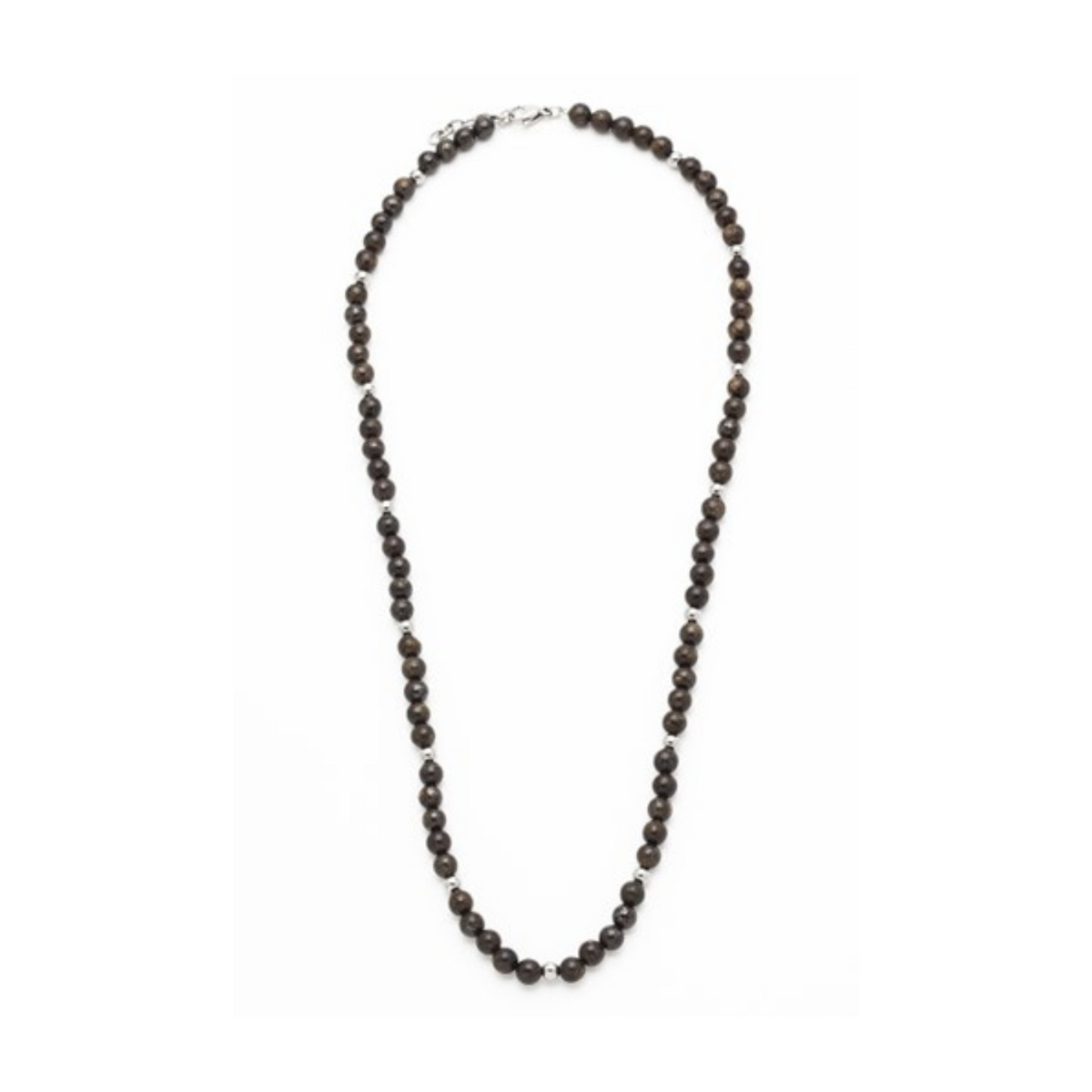 Men's Stainless Steel Beaded Copper Stone Chain